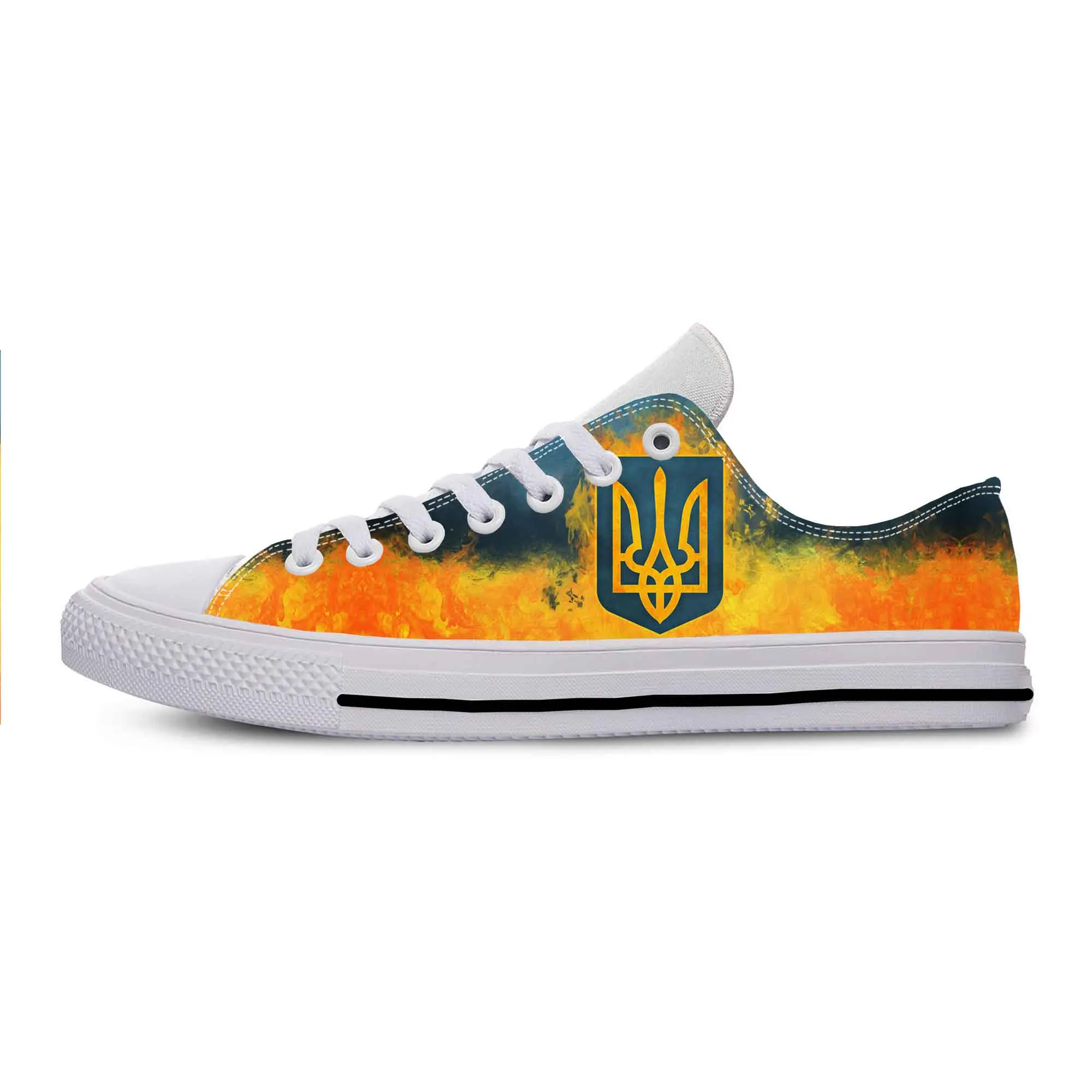 

Hot Ukraine Ukrainian Flag Patriotic Pride Fashion Casual Cloth Shoes Low Top Comfortable Breathable 3D Print Men Women Sneakers