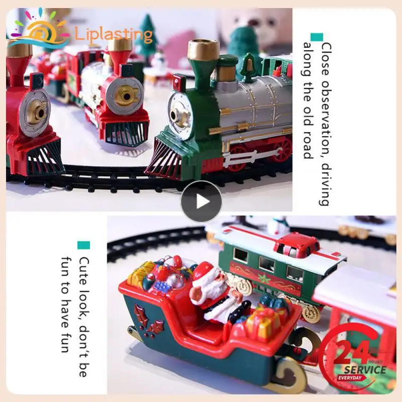 

3-in-1 Electric Christmas Rail Car Retro Assembly Mini Train Models Home Decorations Children Vehicles Toy Car Xmas Gifts