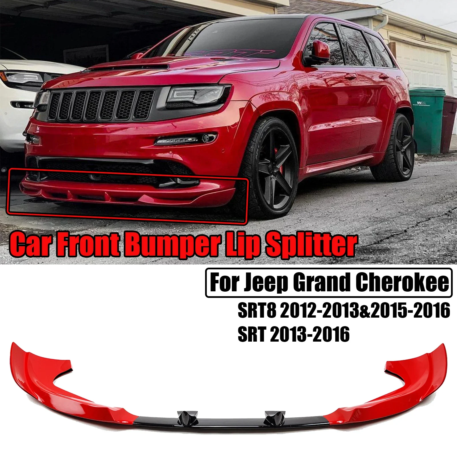 3 шт. для Jeep Grand Cherokee SRT 2013-2016 и SRT8 2012-2013 2015-2016 передний бампер разделитель губ стиль