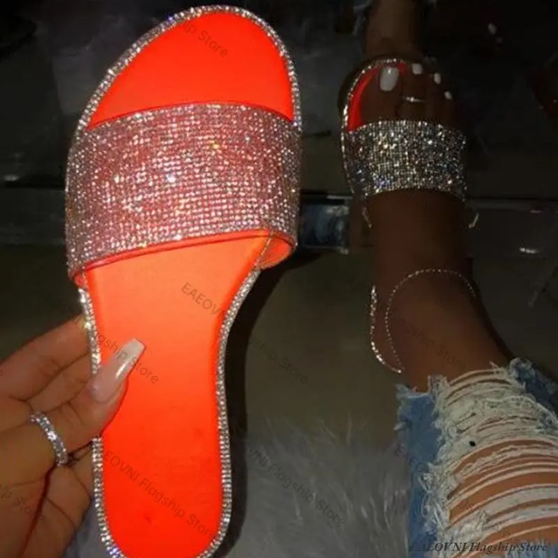 Summer Women Sandals Flat Shoes Peep-Toe Women's Sandal Casual Shoes Women 2023 Women's Shoes Crystal Beach Shoes Plus Size