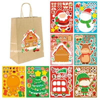 8 sheets mixed christmas stickers snowman gnome elk santa claus xmas tree stickers diy gift bags boxes decoration paper labels