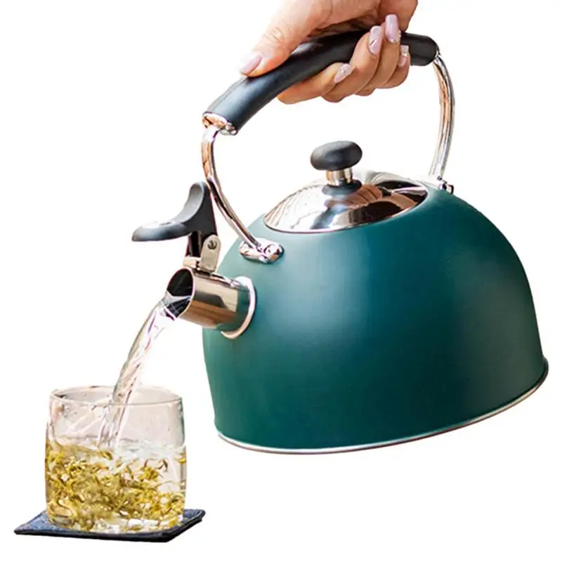 

Whistling Tea Kettle Loud Whistle Whistling Teapot 2.5L Stovetop With Boils Faster Bottom Ergonomic Handle Cookware Stainless