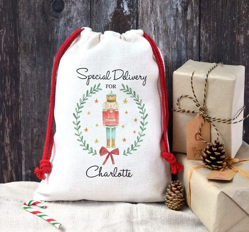 

Personalised Christmas Sack, Custom Santa Sack, Childrens Gift Sack, Childs Christmas Present Sack, The Nutcracker