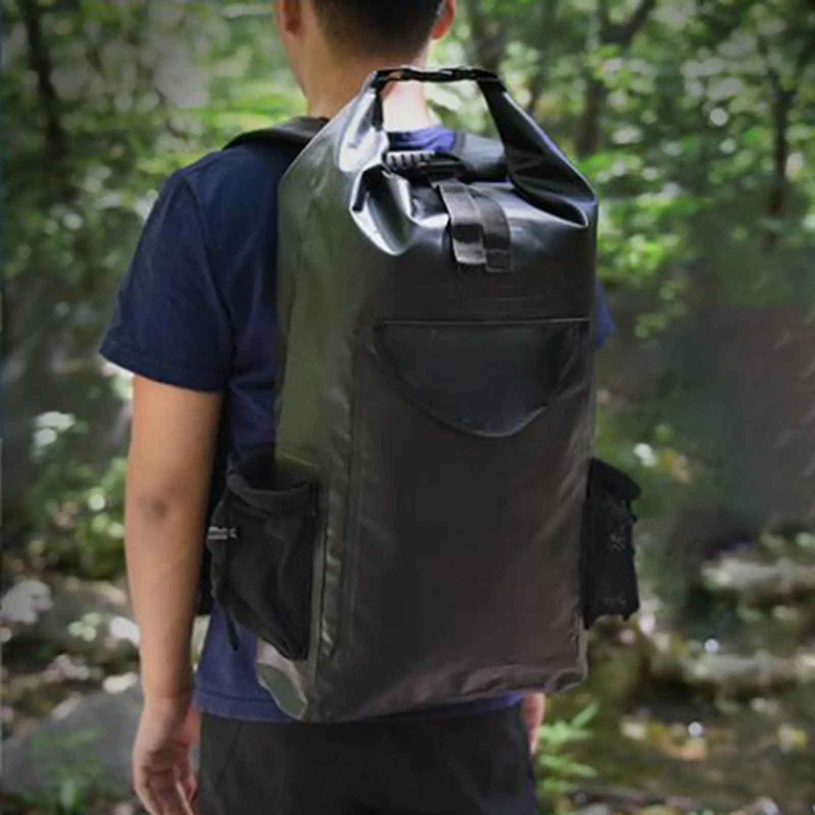 

IPX6 Waterproof Backpack, Daypack Large Storage Pack, Roll Top Rucksack Camping Bag for Hiking Cycling Fishing Rafting Outdoor