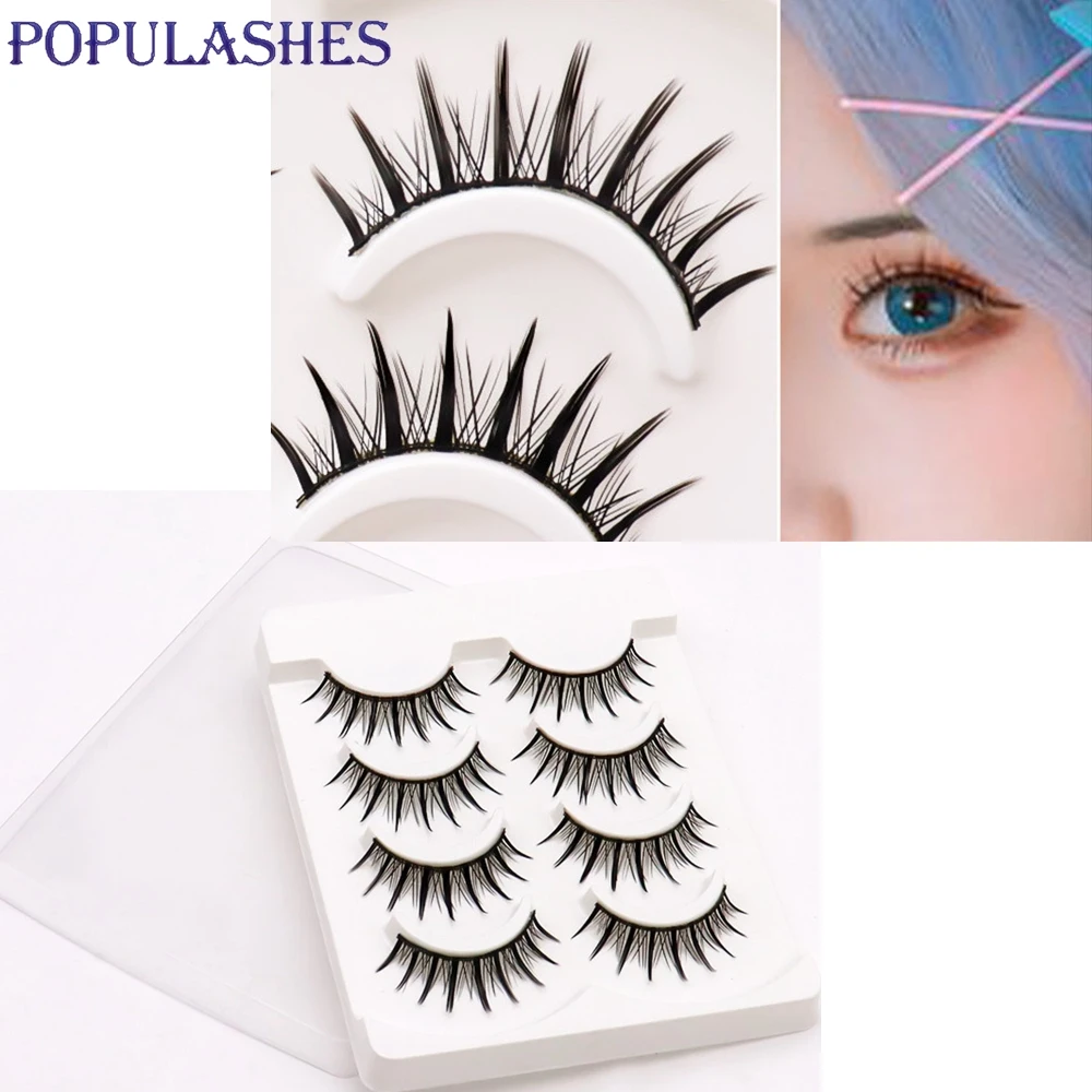 

4 пары, конические Черные Накладные ресницы