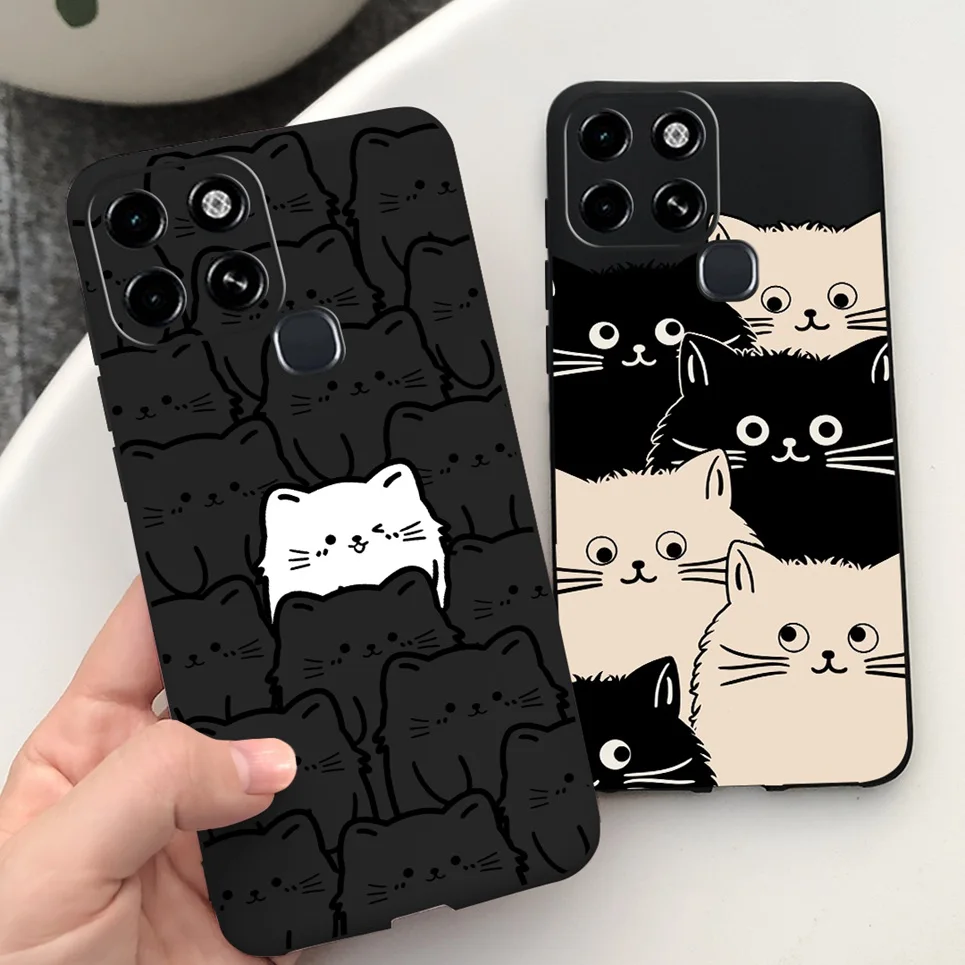 Для Infinix Smart 6 Plus чехол X6823C с животными жидкий силиконовый телефон задняя крышка