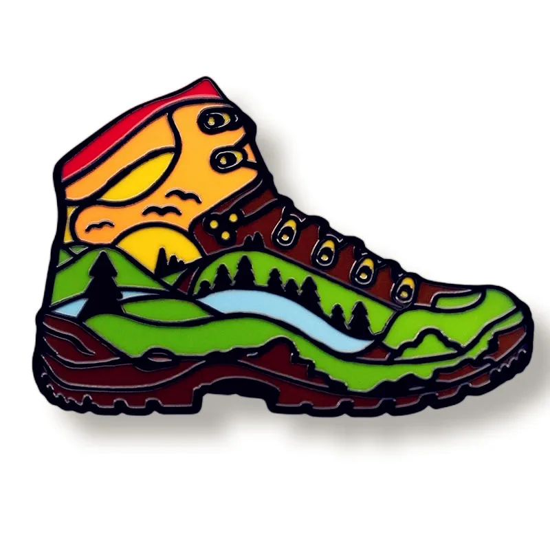 

It Liked It Hiking Boot Enamel Pin Brooch Metal Badges Lapel Pins Brooches for Backpacks Luxury Jewelry Accessories