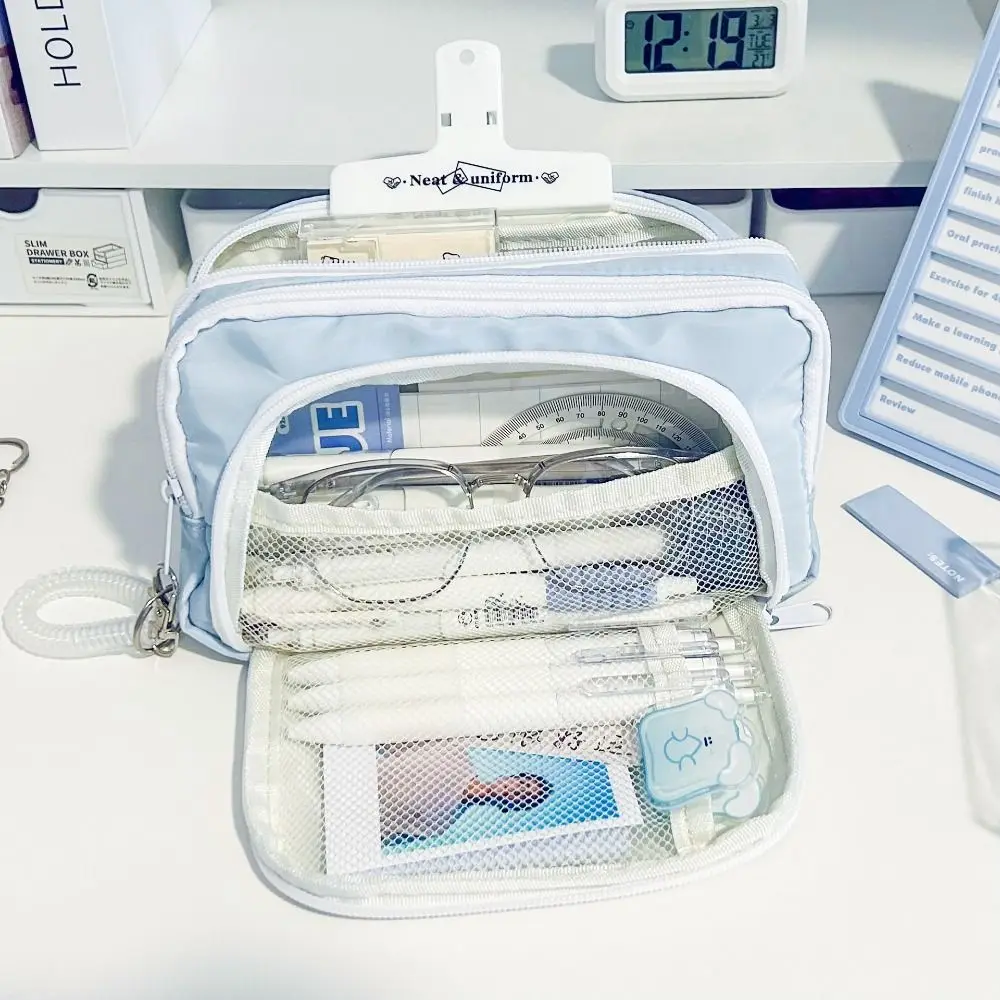 

Layer Desktop Organizer Large Capacity Studen Stationery Bag Desktop Storage Bag Pen Case Pencil Pouch Makeup Cosmetic Bag