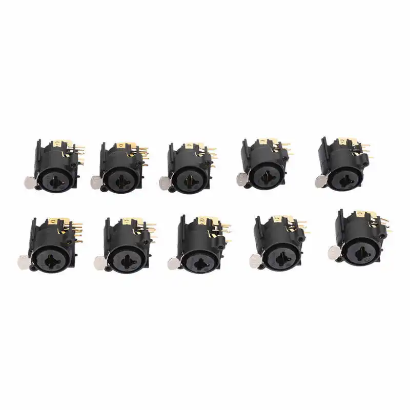

10pcs XLR Female Jack Socket Connector 6.5mm Panel Mount Socket Connector for AV Equipment Car Speaker Media Player