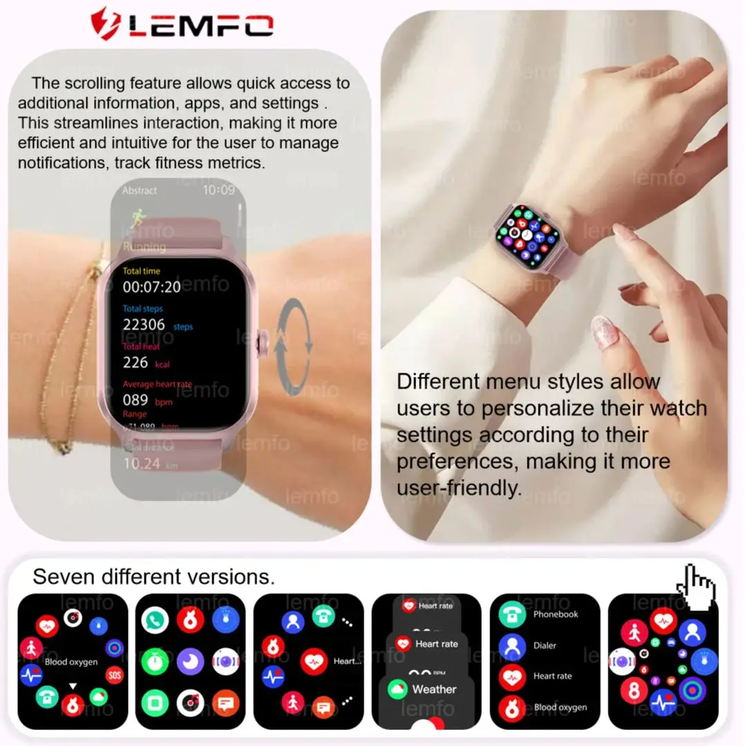 Водонепроницаемые смарт-часы с фитнес-трекером и пульсометром цвет в