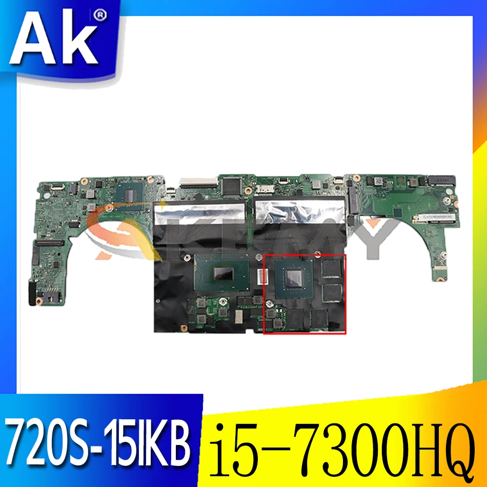 

Материнская плата Akemy для ноутбука Lenovo 720S-15IKB, LS720 MB 17823-1N 448.0D902.001N CPU i5-7300HQ GPU GTX1050TI, протестирована на 100%