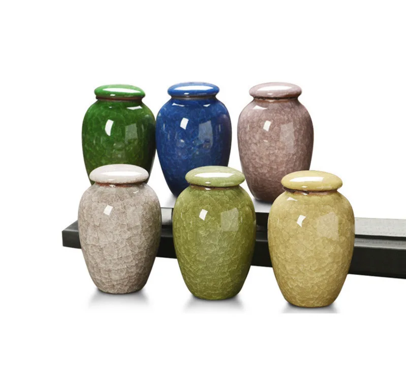 Маленькая компактная керамическая чайная коробка с трещинами для льда