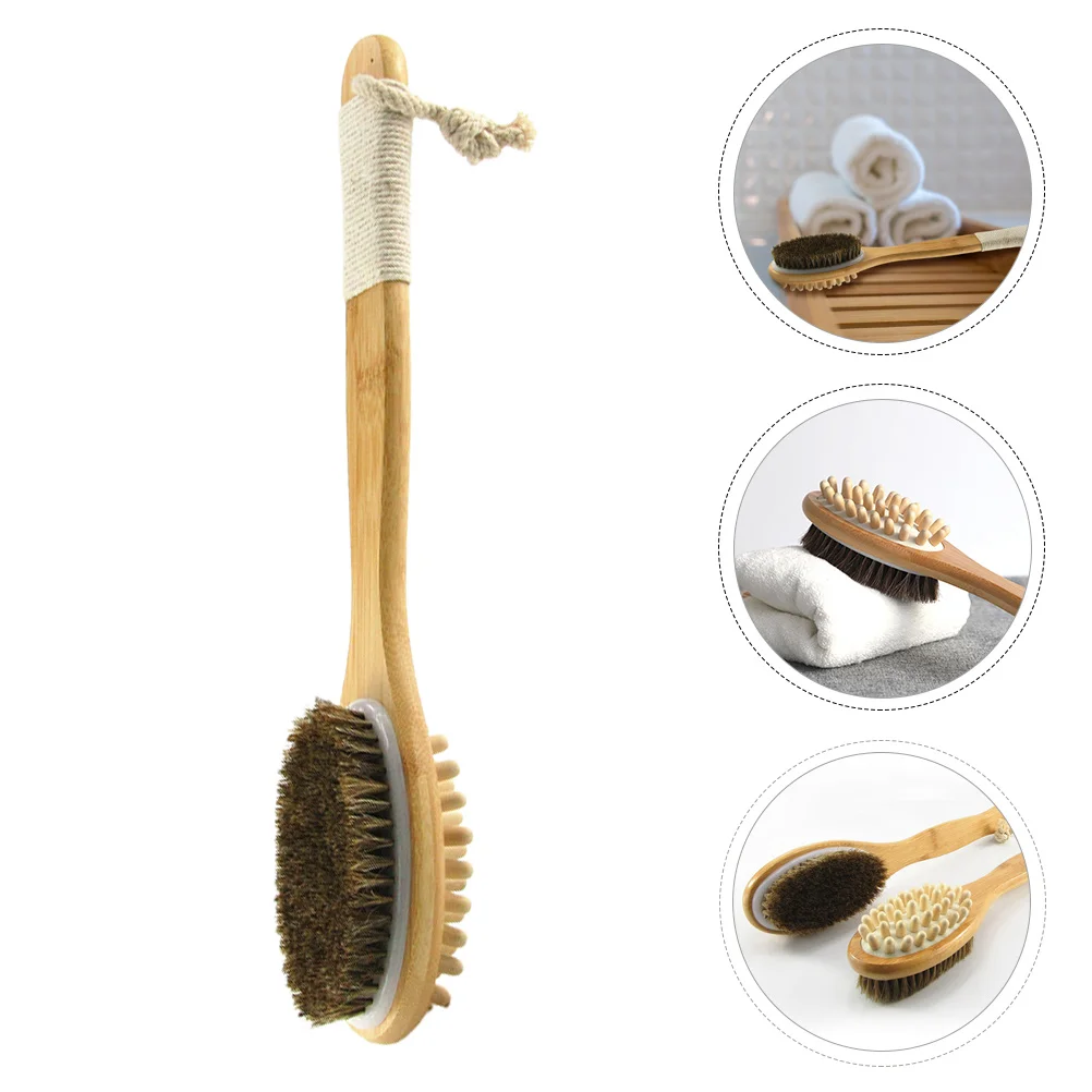 

1pc Durable Double-sided Horse Hair Bath Brush Shower Bath for Adults