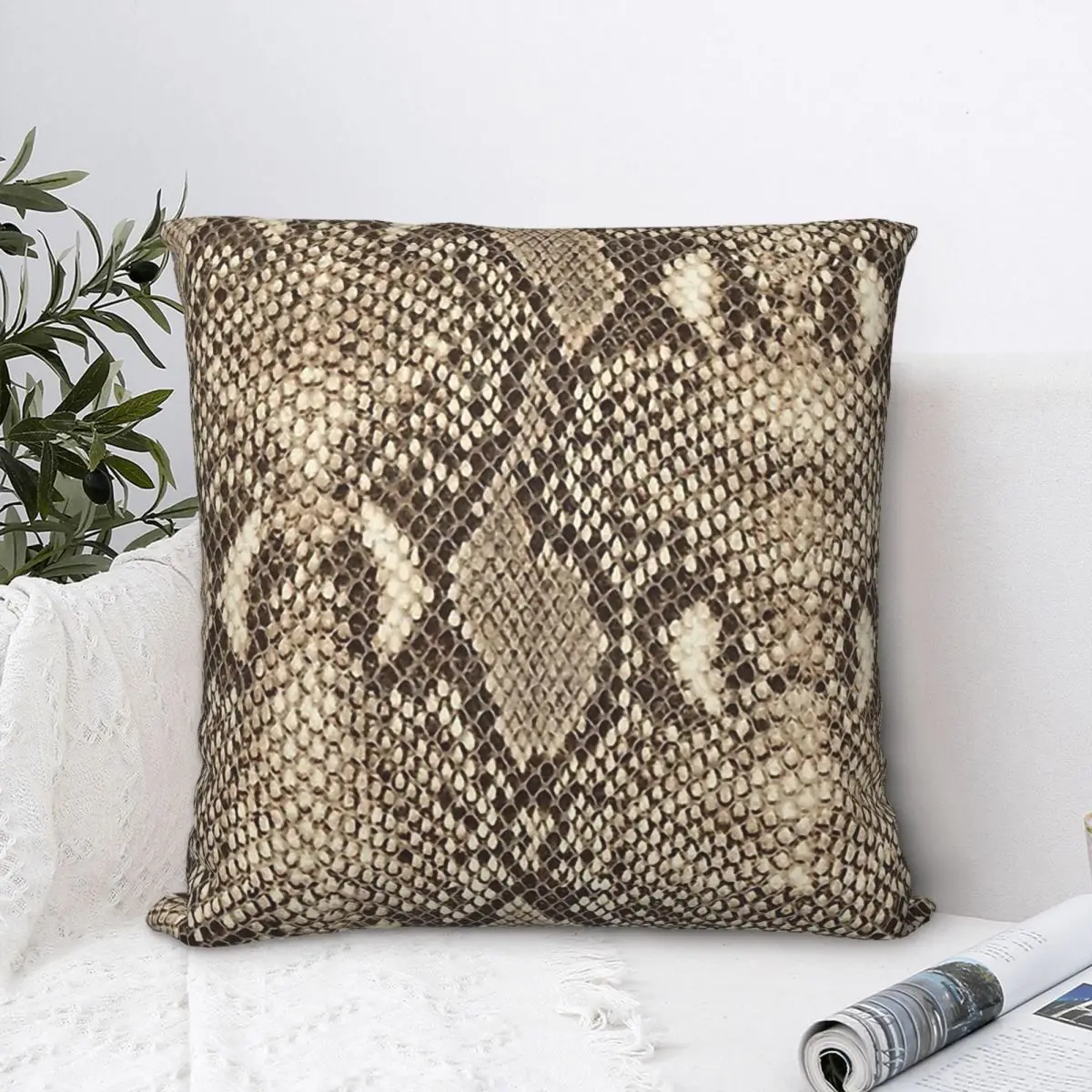 

Snake Print Throw Pillow Case Animal Skin Cushion Home Sofa Chair Print Decorative Hug Pillowcase