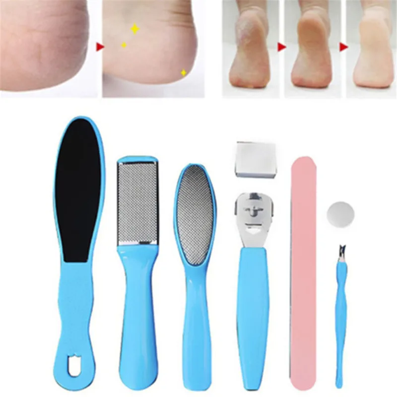 

8PCS Durable Stainless Steel Foot Rasp File Hard Dead Skin Callus Remover Pedicure File Grinding Feet Skin Care Nail Art Tools