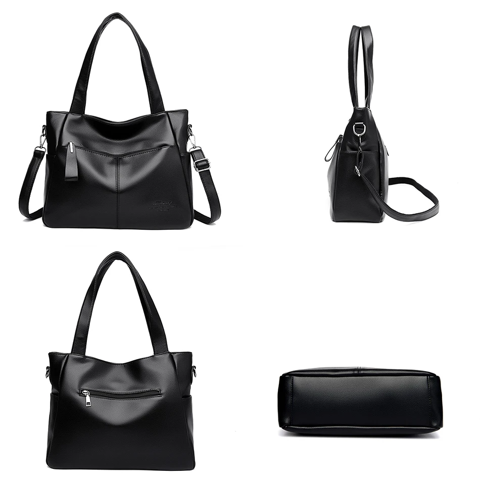 2023 Luxury Casual Women's Shoulder Messenger Bags Simple Fashion Large Capacity Soft Leather Ladies Tote Bag Handbag Sac A Main