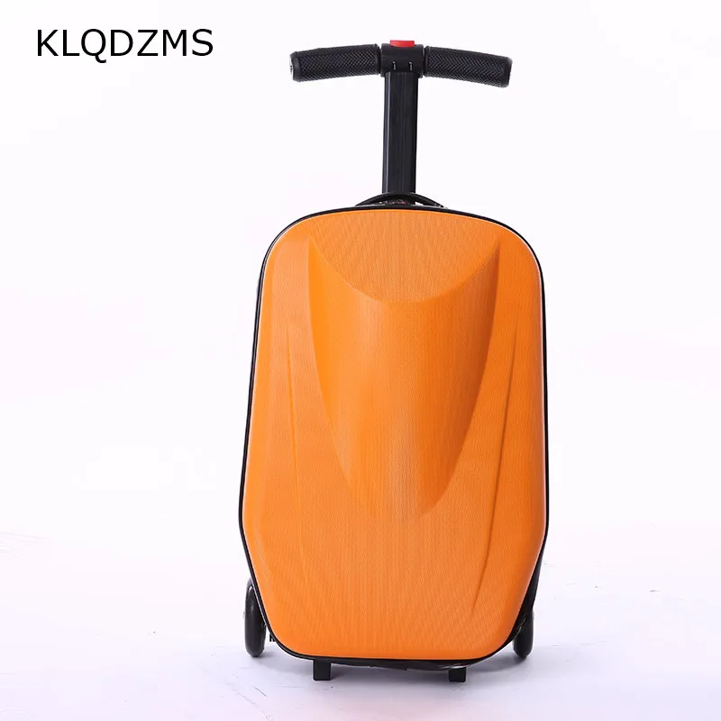 KLQDZMS Students' 20-Inch Backpack Suitcase With Skateboard Children's Portable Cabin Holiday Large-Capacity Roller Luggage Case