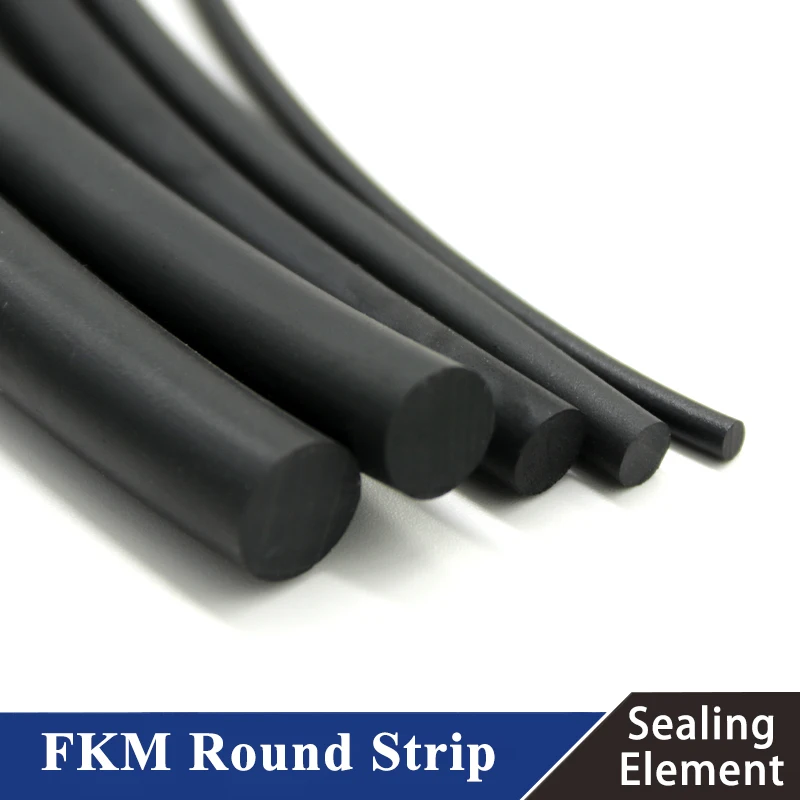 

1/5M Fluorine Rubber Solid Strip Diameter 2,3,4,5,6,7,8,10,12,15,2.5,3.5,4.5 mm O-Ring Bar Seal Not Foaming Black