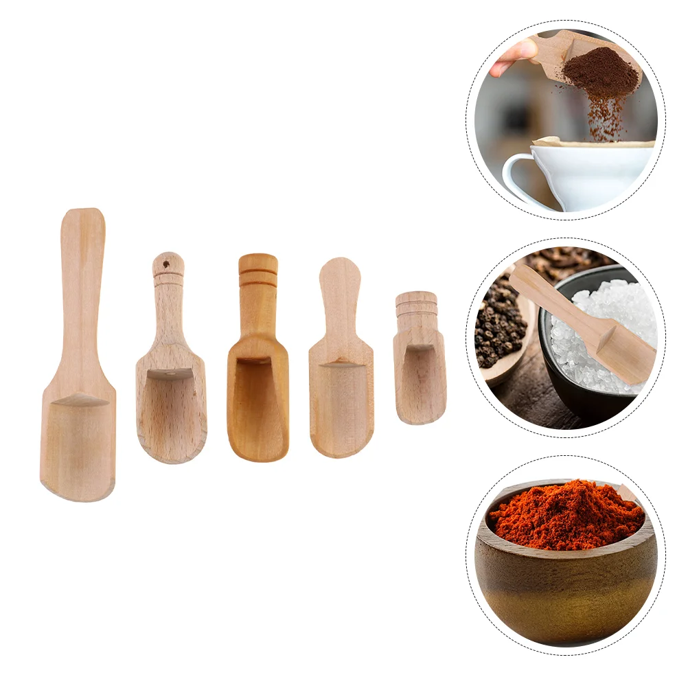 

Spoon Wooden Salt Scoop Wood Spoons Mini Tea Bath Candy Coffee Scoops Sugar Ladle Bamboo Seasoning Salts Flour Condiments