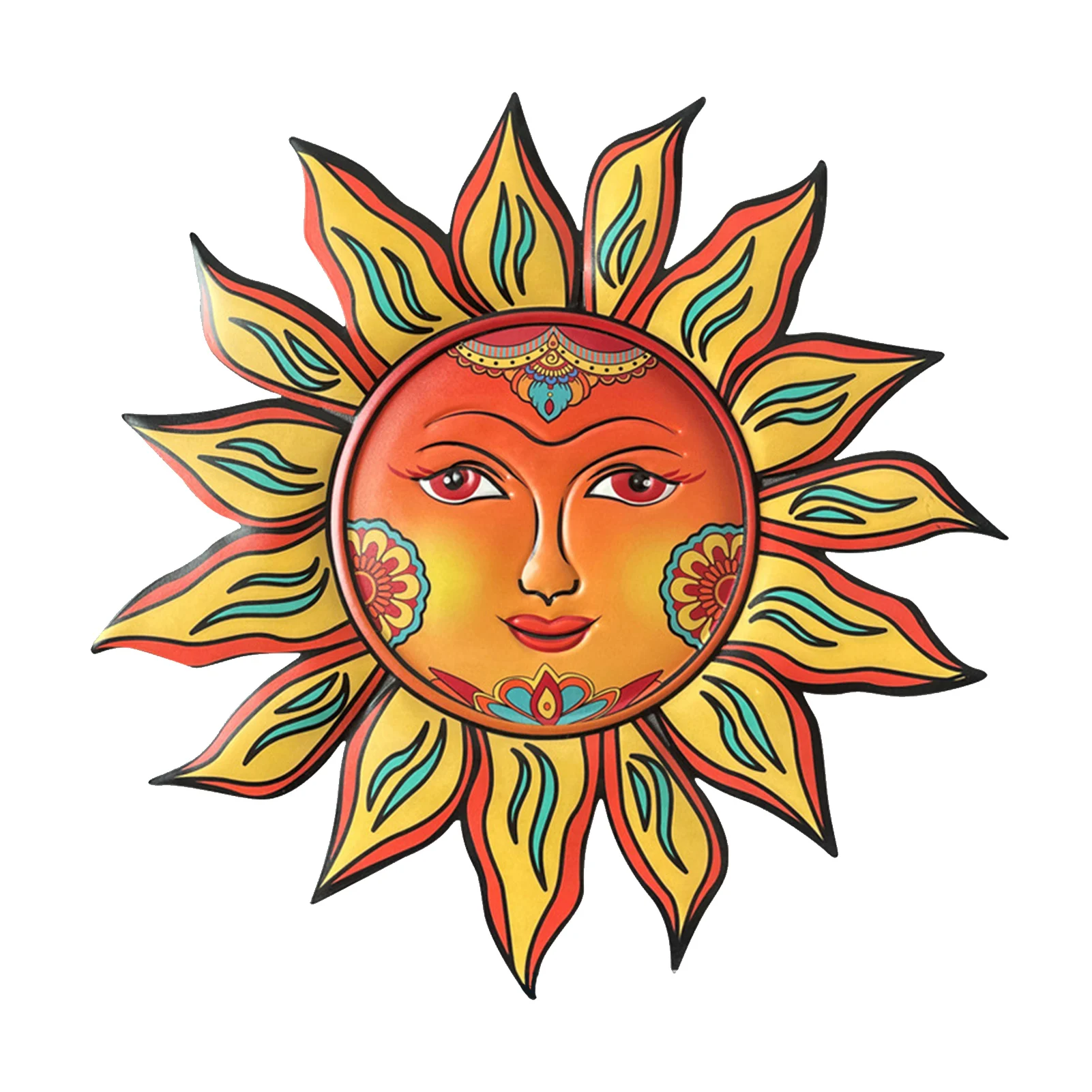 

Metal Sun Wall Decor Outdoor Sun Face Iron Outdoor Wall Decor with Hook 3D Sun Face Wall Art Decorations For Garden Patio Fence