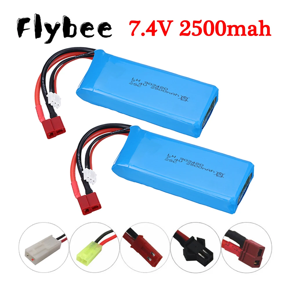 

7,4 V 2500mAh 25C SM/T/Банановый штекер для Syma X8C X8W X8G X8 RC Quadcopter части 7,4 V игрушечный Аккумулятор для 12428 12423 RC автомобильный аккумулятор