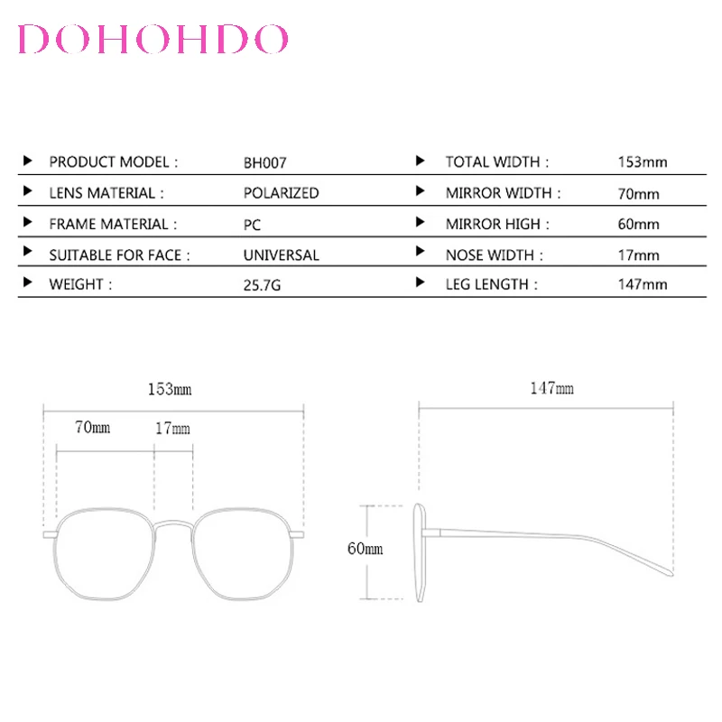 DOHOHDO 2024 новые квадратные солнцезащитные очки поляризационные для водителя