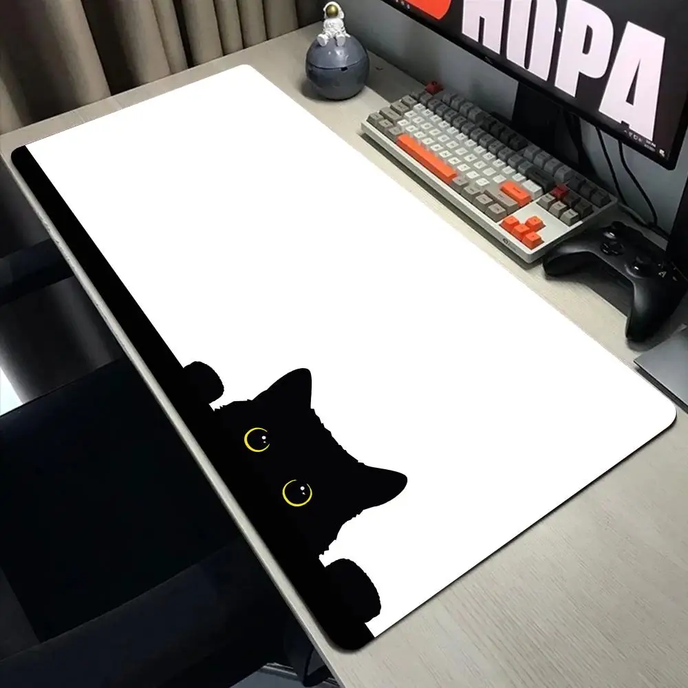 Коврик для мыши с забавными черными котами 100x50 см