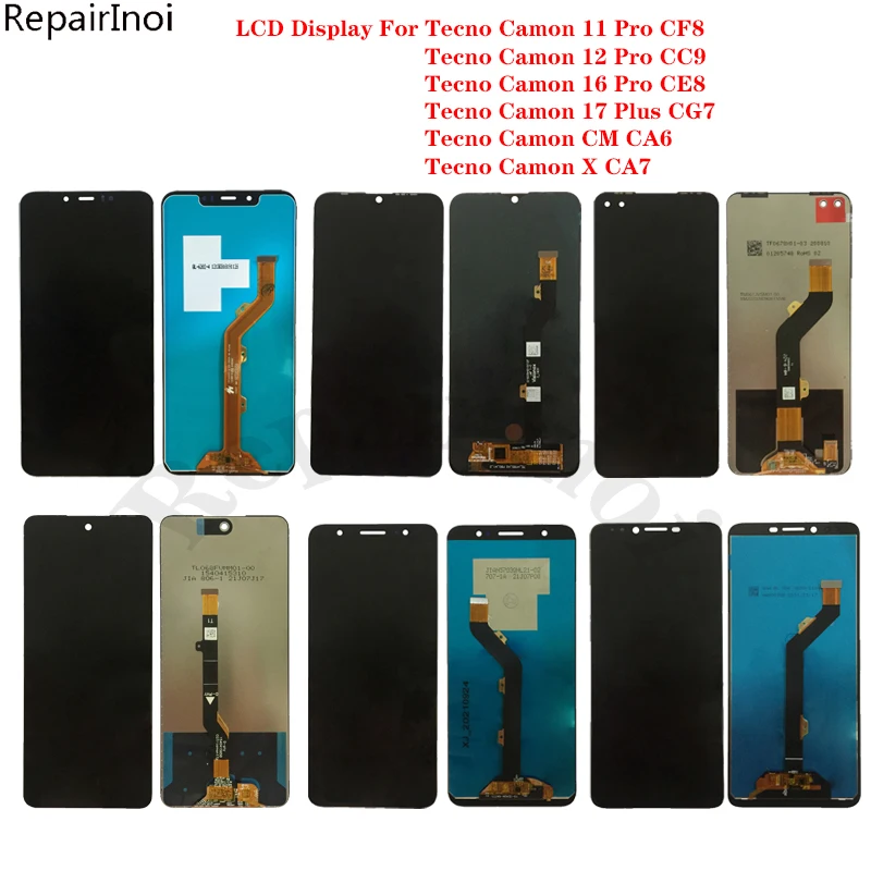 

For Tecno Camon 11 12 16 Pro 17 Plus CM X LCD Display Touch Screen Digitizer Assembly For Tecno Camon CF8 CC9 CE8 CG7 CA6 CA7