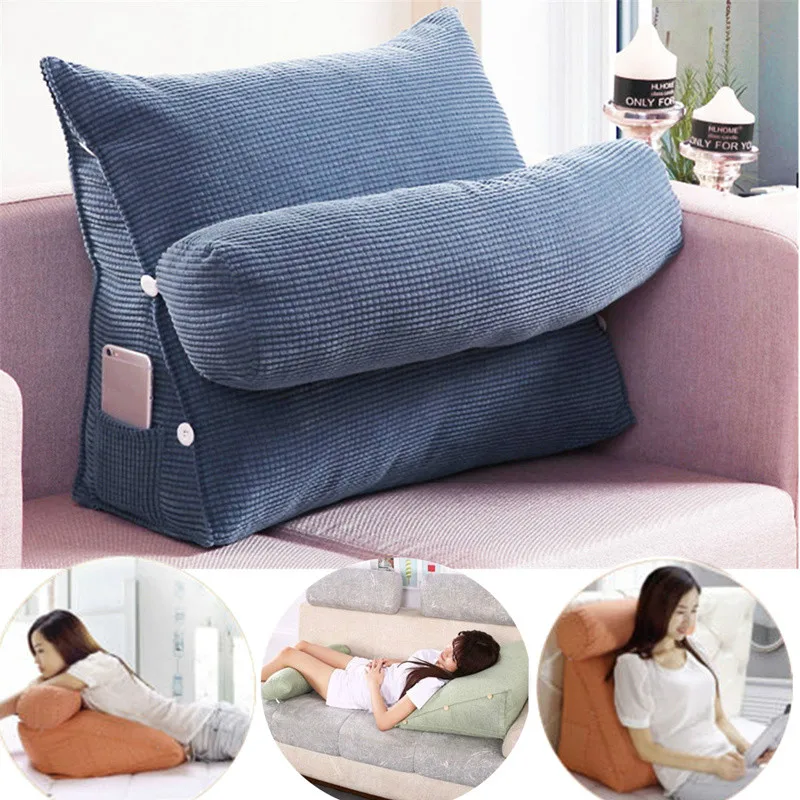 

Bed Triangular Cushion Chair Bedside Lumbar Chair Backrest Lounger Lazy Office Chair Living Room Reading Pillow Household Decor