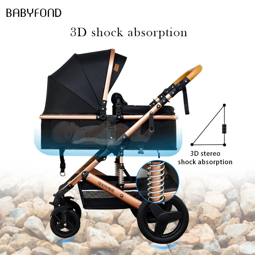 Детская коляска 3 в 1 многофункциональная легкая складная с сиденьем для