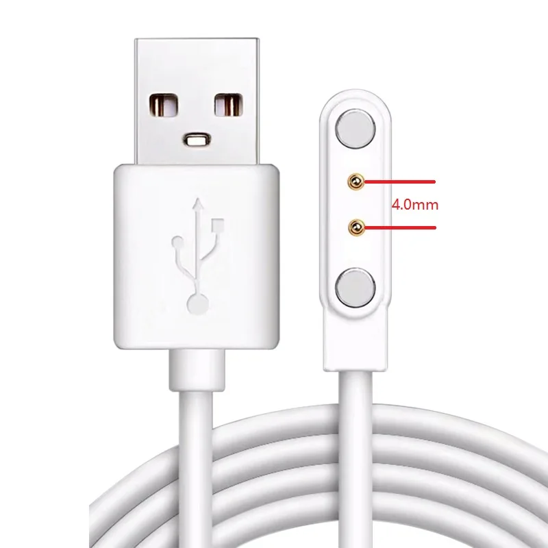 Universal Magnetic Charging Cable USB Charger 2pin 4pin Line Power Adapter Long Cord For Smartwatch Juicer Facial Beauty Devices