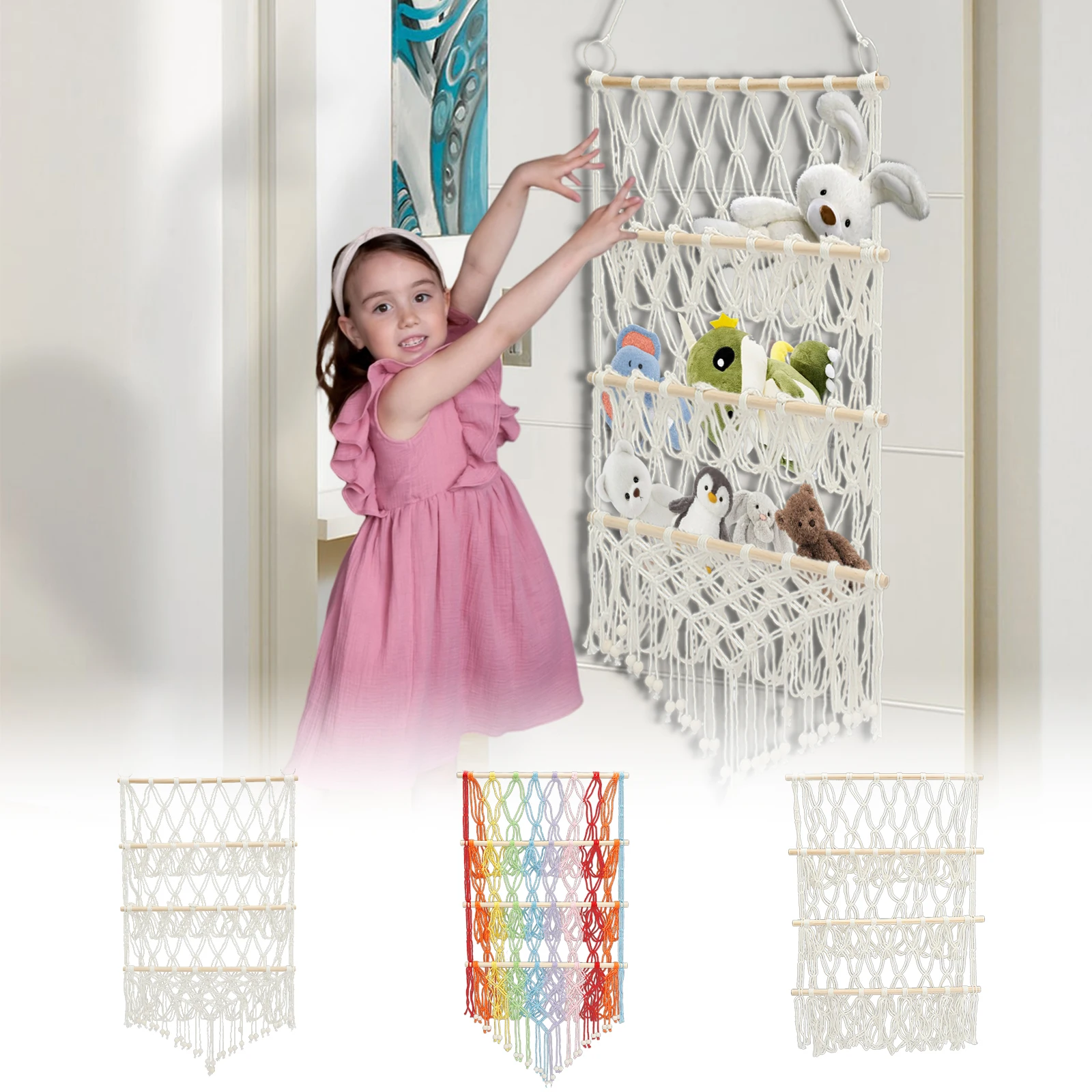 3-слойный Гамак Для Хранения Макамеров Большая Емкость Плюшевый Органайзер