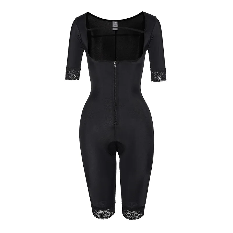 

One-piece body-building corset, buttock lifting, lace zipper, slimming underwear