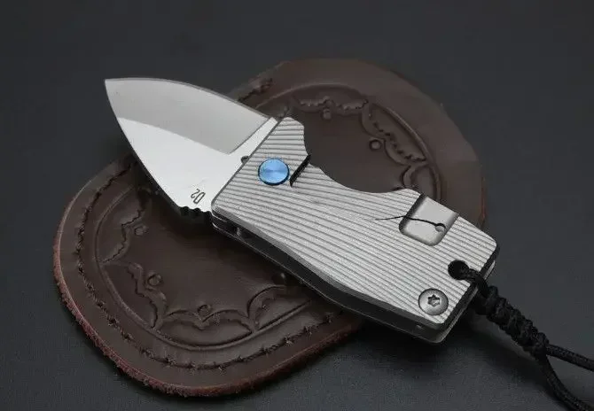 Мини-брелок Карманный складной нож D2 лезвие титановая ручка тактический