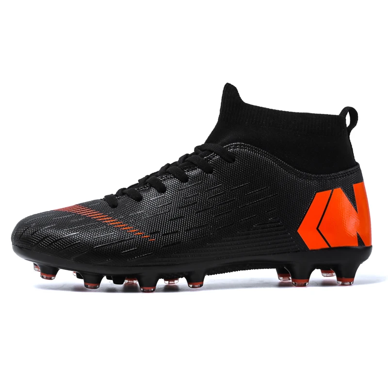 

Breathable Quality Sneakers New High Top Long Spike Football Boots Kids Grass Training Soccer Shoes FG/TF Zapatos De Futbol