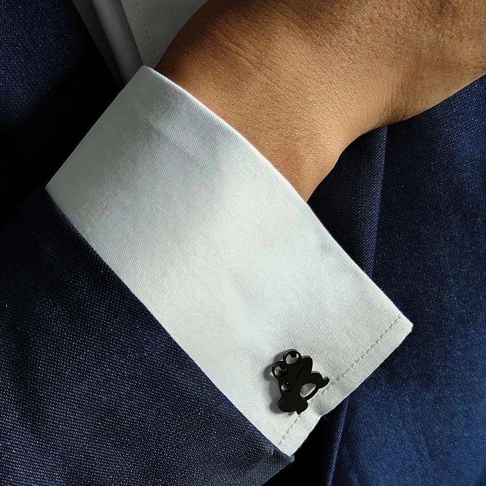 Запонки для мужчин запонки в форме лягушки из нержавеющей стали с милыми