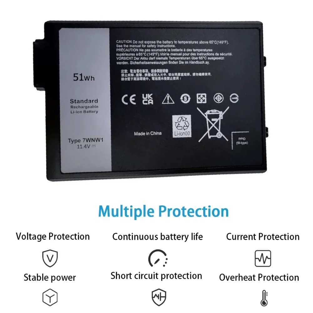 7WNW1 аккумулятор для ноутбука Dell Latitude 5420 5424 прочный 7424 Rugged Extreme P137G P85G P86G P137G001 P137G002