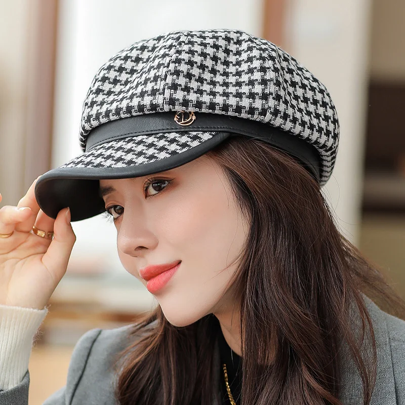 

New Women Pure Color French Artist Wild British Cotton Beret Design Octagonal Fashion Retro Painter Ladies Hat Gorros