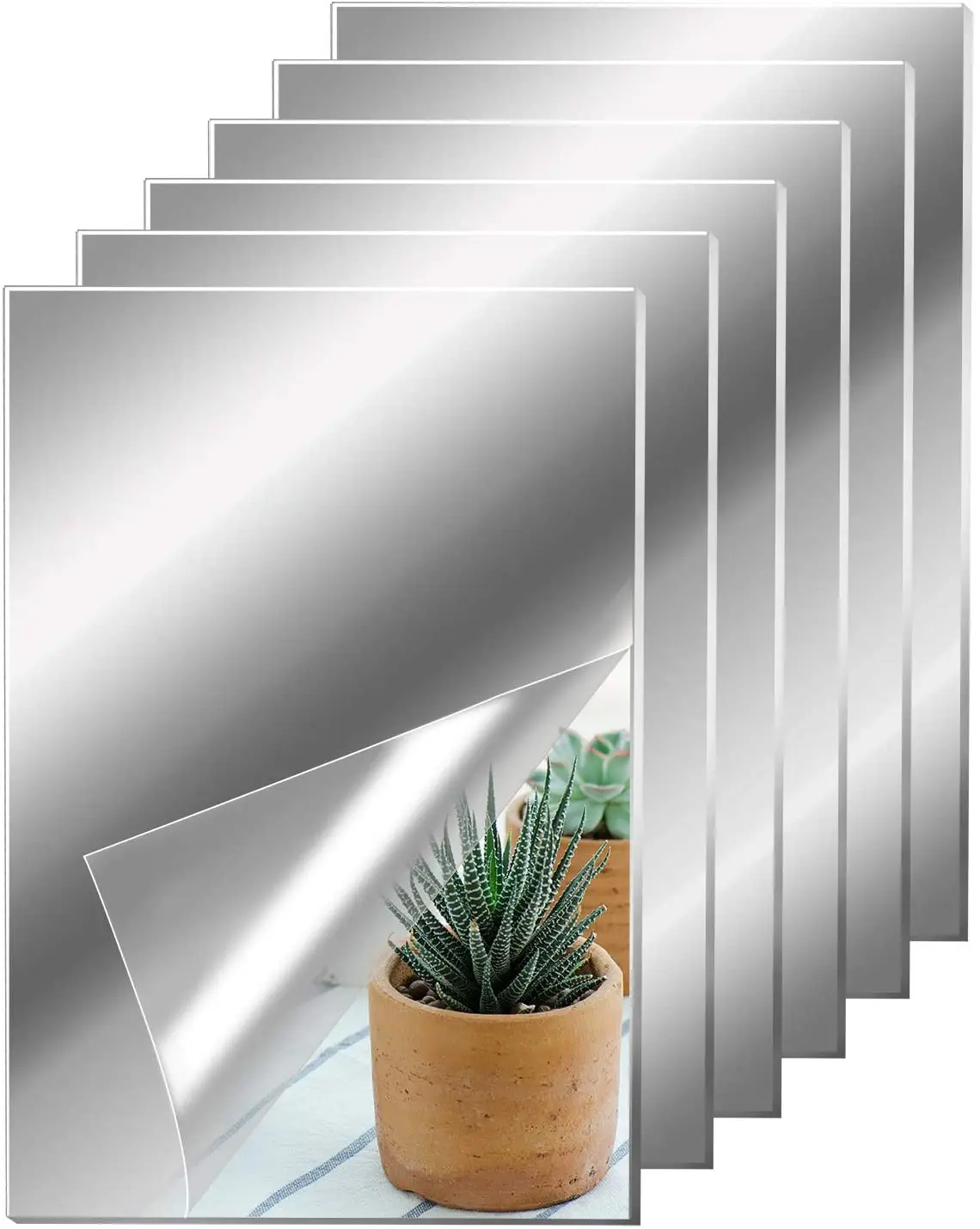 

5pcs Acrylic Mirrors Sheets Wedding Cake Decoration Originality Paste Frameless Splicing Combination Wall Mirror Tiles 2mm thick