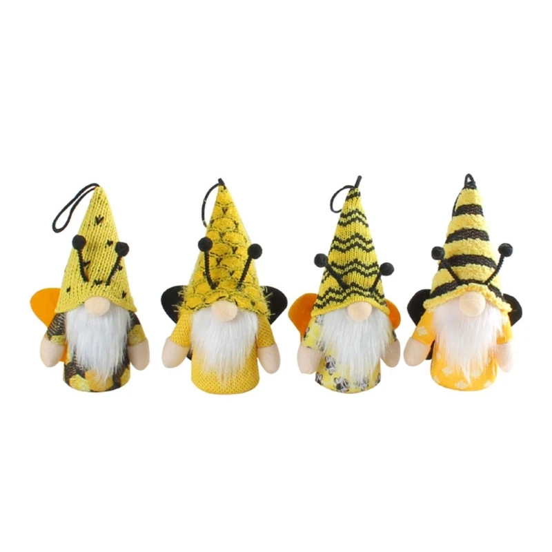 

Bee Festival Glowing Gnome with Led Light Doll Ornaments Holiday Decoration Supplies for Festival Holiday New Year 40JA