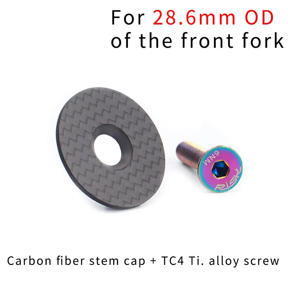 

Carbon Fiber Bicycle Headset Cover Mountain Road Bike Stem Cap With Titanium Alloy Screw Cycling Accessories