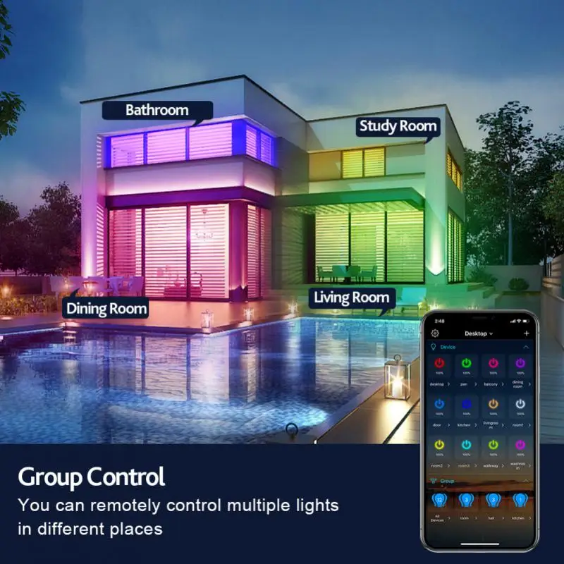 Умный потолочный светодиодный RGB светильник с Wi-Fi музыкальный для дома лампы
