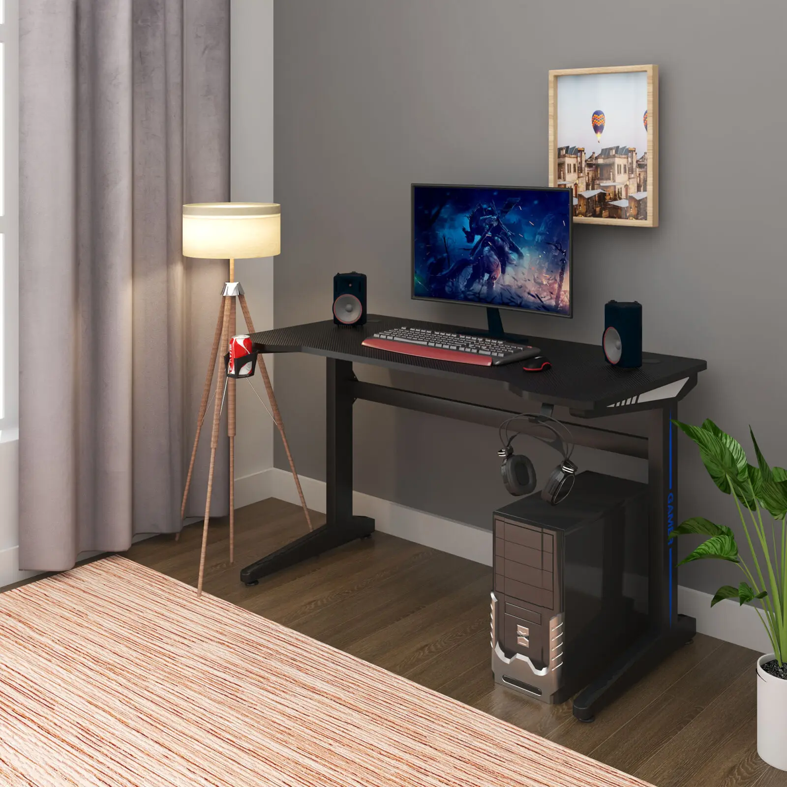 

Игровой стол, офисный стол для обучения, игровой компьютерный стол в форме Z, игровой стол для ПК, игровая клавиатура с монитором