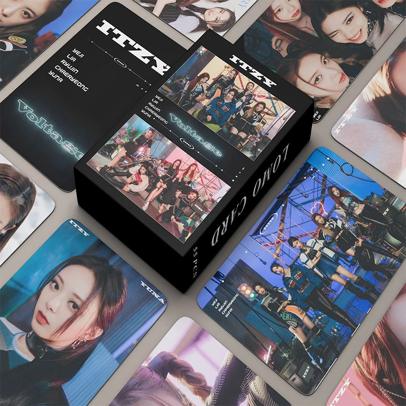 

55Pcs/Set Kpop ITZY VOLTAGE Lomo Card Album Photocards CRAZY IN LOVE Postcards Korean Girls Photo Print Cards Fans Gift