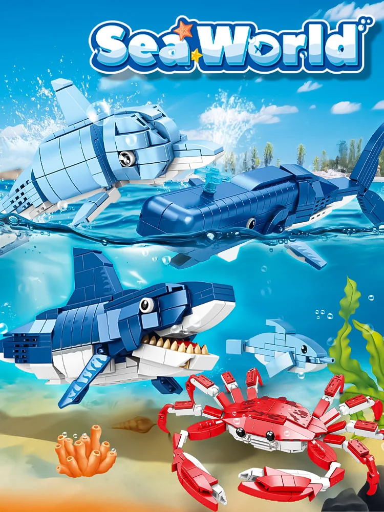 Конструктор-краб сделай сам морское животное гигантские зубы механическая Акула