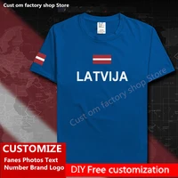 latvija country flag t shirt diy custom jersey fans name number brand logo cotton t shirts men women loose sports t shirt lva