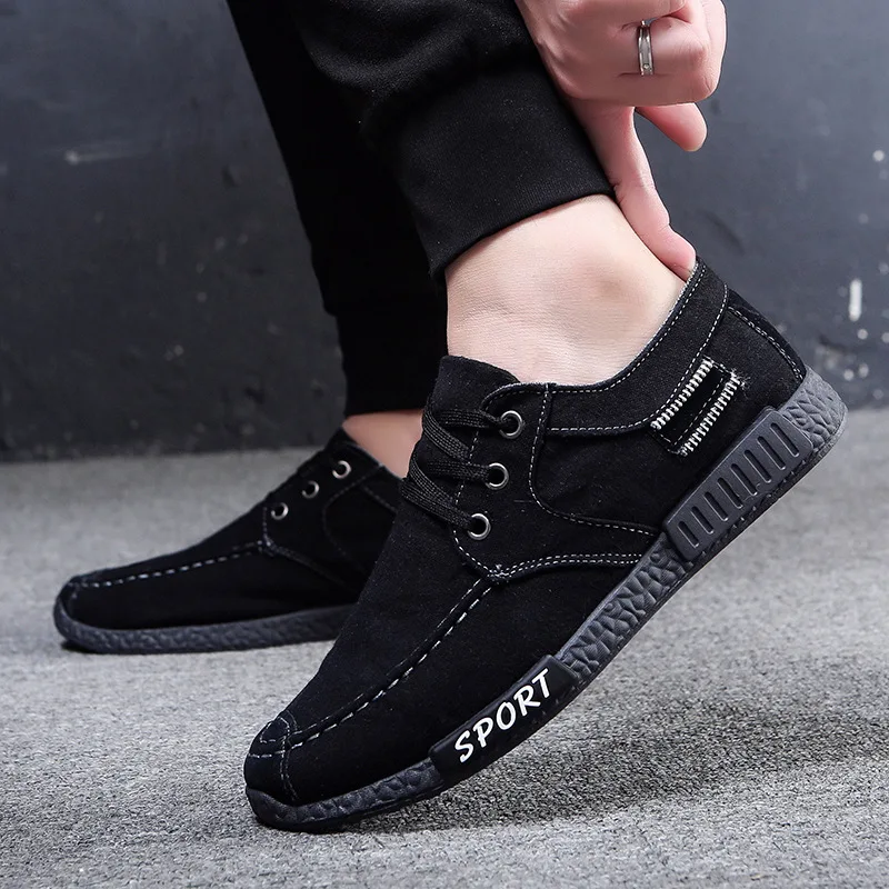 

Men Casual Canvas Shoes Walking Comfortable Loafer Outdoor Flat Lace Up Driving Shoe Outdoor Walking Footwear Sapatas Masculinos