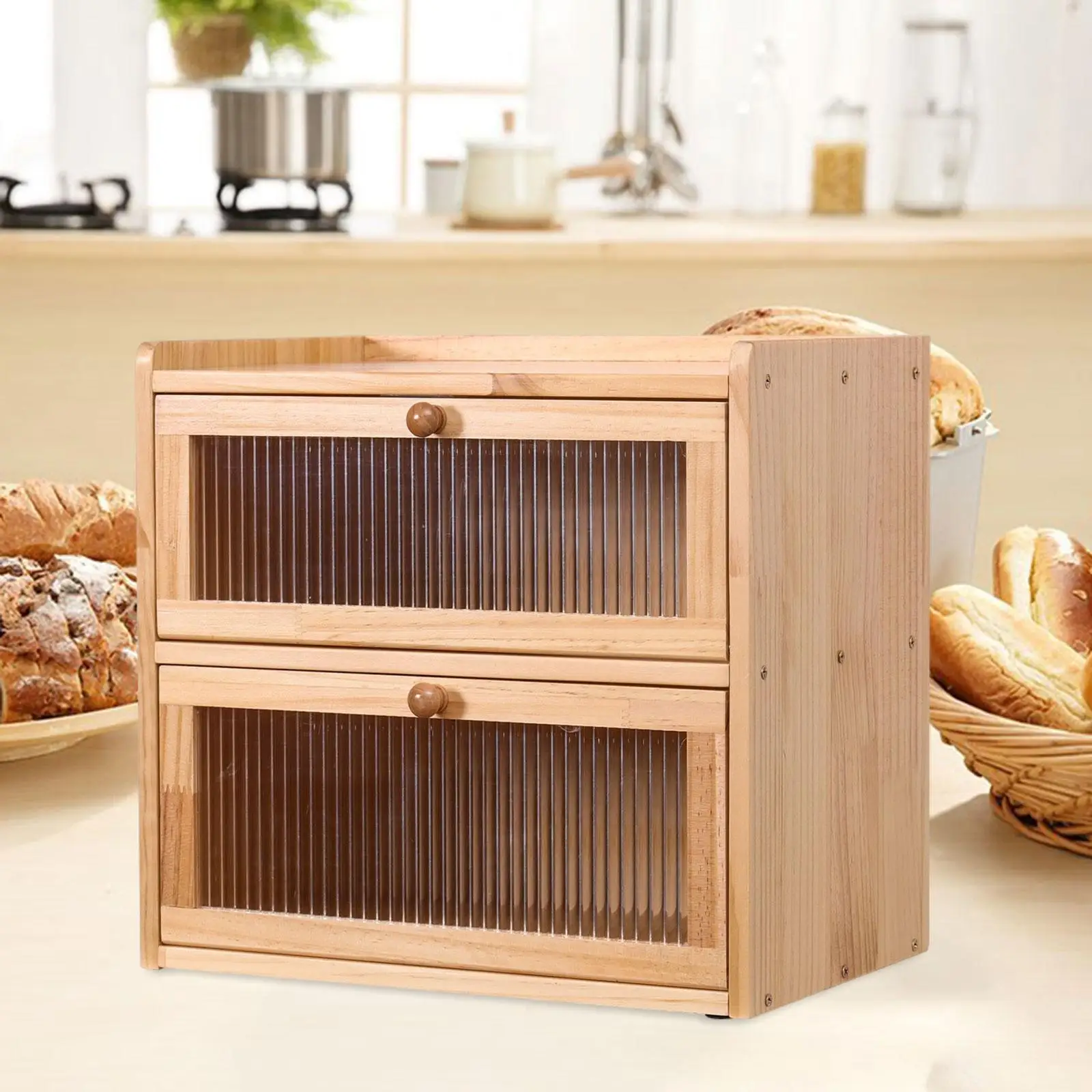 

Хлебоница Baosity двухслойная деревянная