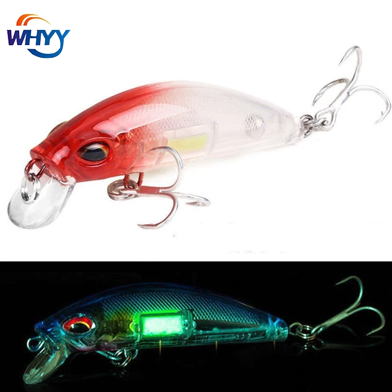 

WHYY 1Pcs Luminous Minnow Fishing Lures 7cm 11g Sinking Wobblers Hard Bait Artificial night Crankbaits Fishing Pesca