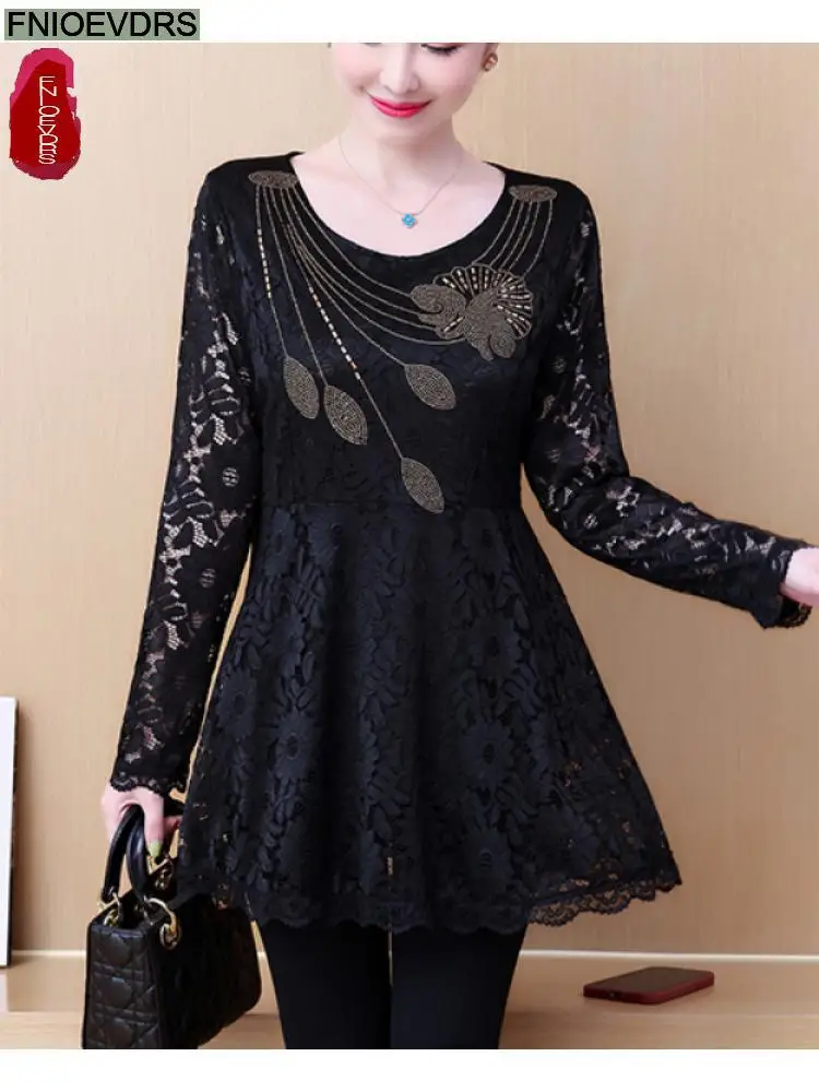 M-5XL 2023 Clothes Clothes Women European Style Elegant Basic Shirt Floral Print Retro Ruffles Belly Tunic Peplum Top Blouses